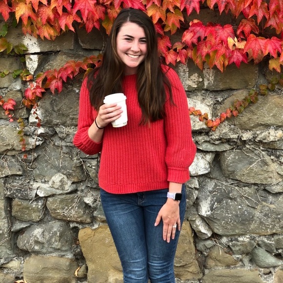 Aerie Coral Chunky Oversized Knit Crew EUC - Picture 13 of 14